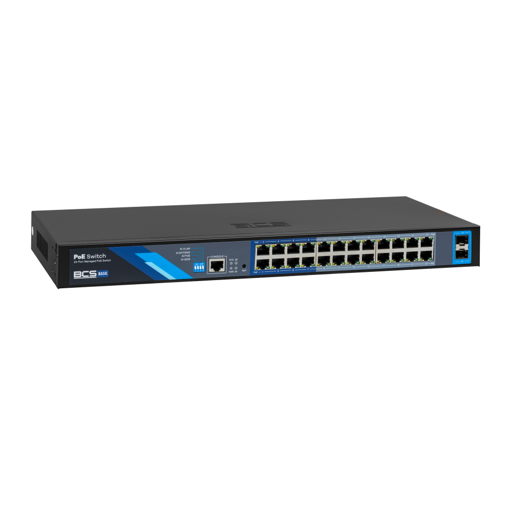 24 portowy switch PoE zarządzalny BCS-B-SP24G-2SFP-M BCS BASIC - obrazek 4
