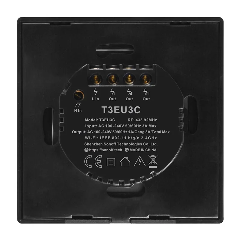 Dotykowy włącznik światła WiFi + RF 433 Sonoff T3 EU TX (2-kanałowy) - obrazek 5