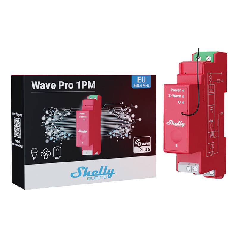 1-kanałowy przekaźnik na szynę DIN z pomiarem energii Shelly Qubino Pro 1PM Z-Wave - obrazek 3