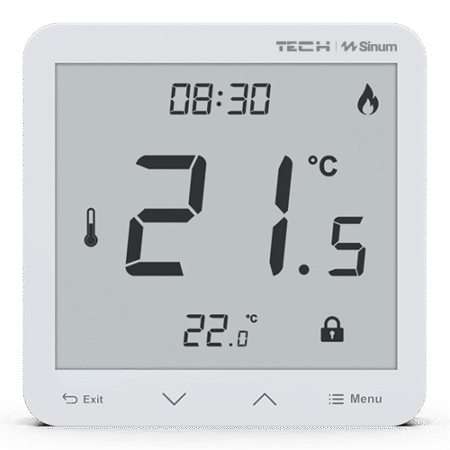 Przewodowy Regulator Pokojowy Sinum R-S3 Biały WG.23.0057 - Optymalna Kontrola Temperatury