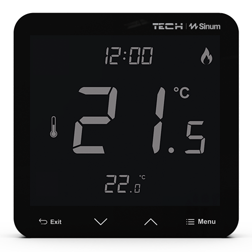Przewodowy Regulator Pokojowy Sinum R-S3 Czarny WG.23.0060 - Nowoczesne Sterowanie Temperaturą