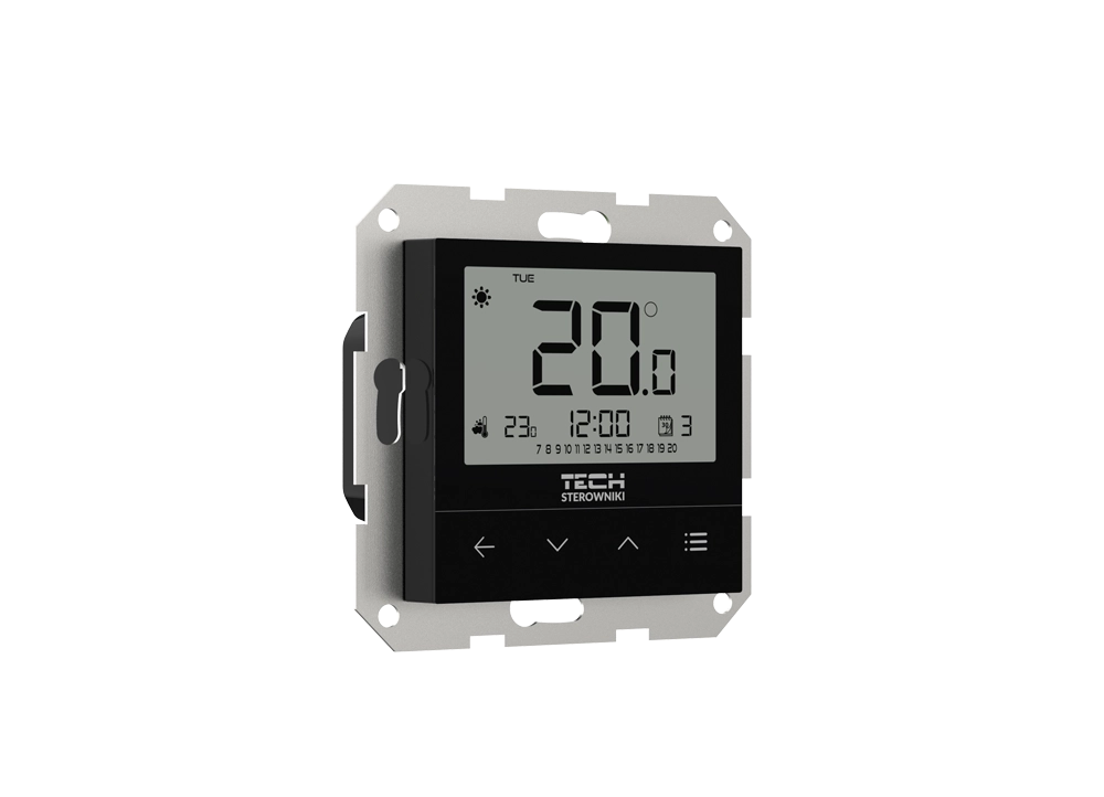 Przewodowy Regulator Pokojowy Dwustanowy Tygodniowy F-4z v1 Czarny - Idealny do Systemów Ramkowych - obrazek 5