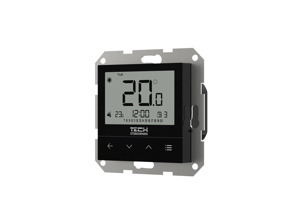 Przewodowy Regulator Pokojowy Dwustanowy Tygodniowy F-4z v1 Czarny - Idealny do Systemów Ramkowych
