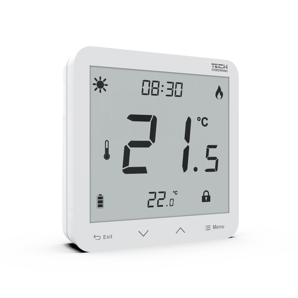 Elegancki Czarny Regulator Pokojowy T-3.1: Przewodowy Bateryjny Panel Szklany WG.11.0590 - obrazek 3